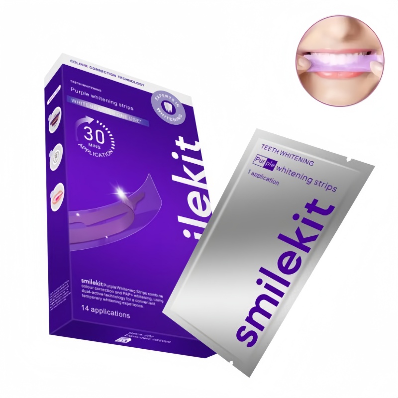 Teeth Whitening Gel Pen - 14 Pairs Purple Dental Strips V34