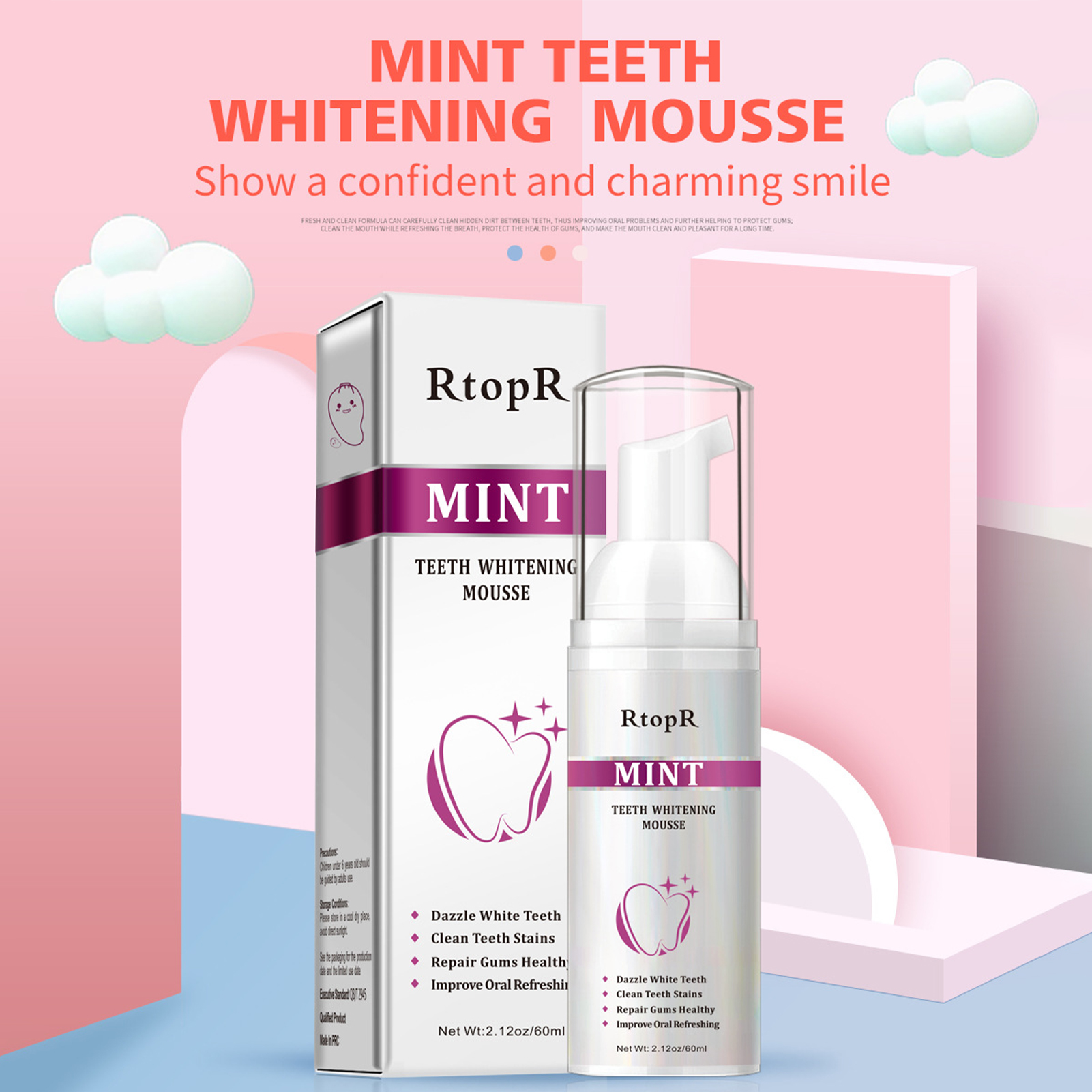 Teeth Whitening Mousse Mint Fo - огляд і ціна Teeth Whitening With Baking Soda