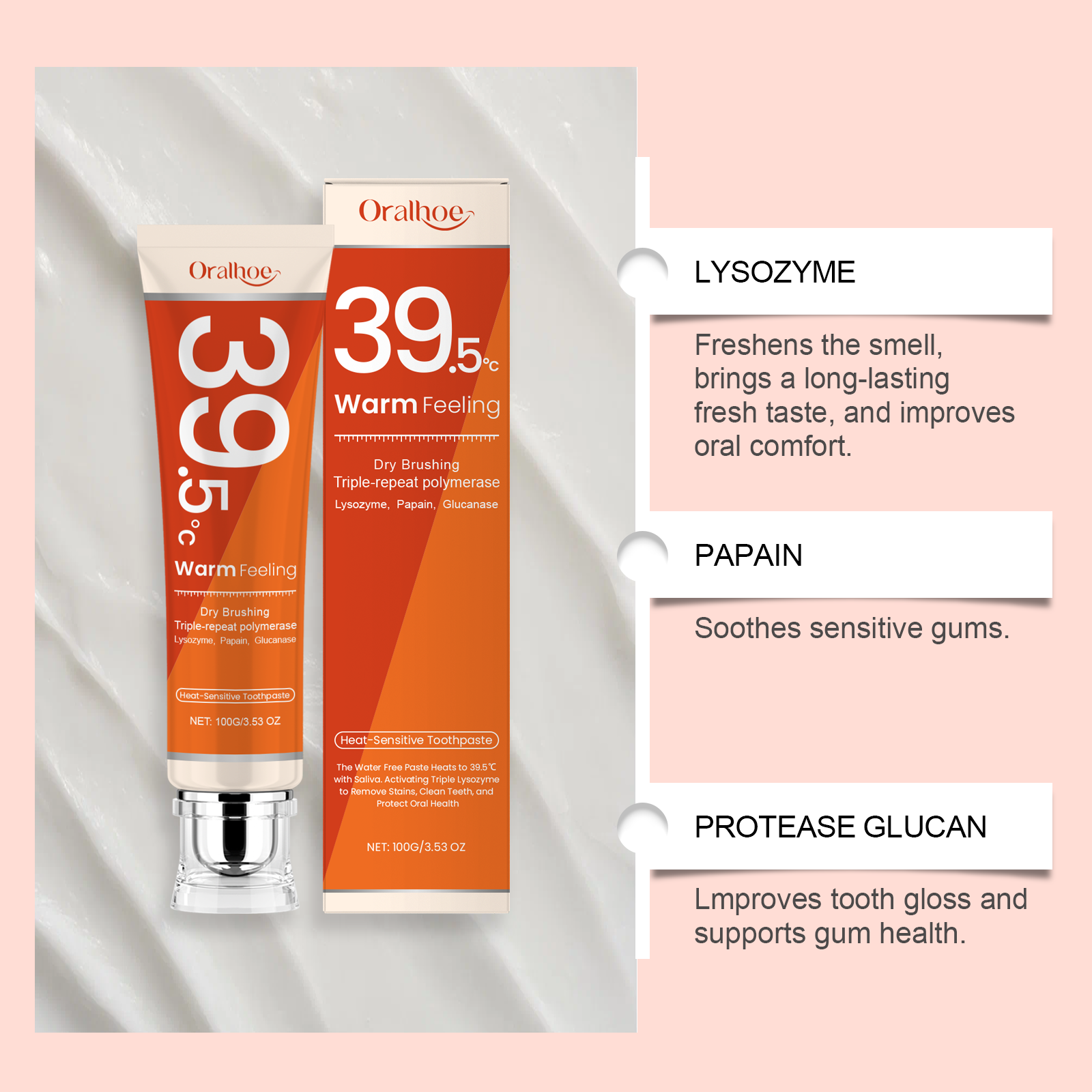 ORALHOE Heat-Sensitive Toothpa - огляд і ціна Teeth Whitening Enzymes