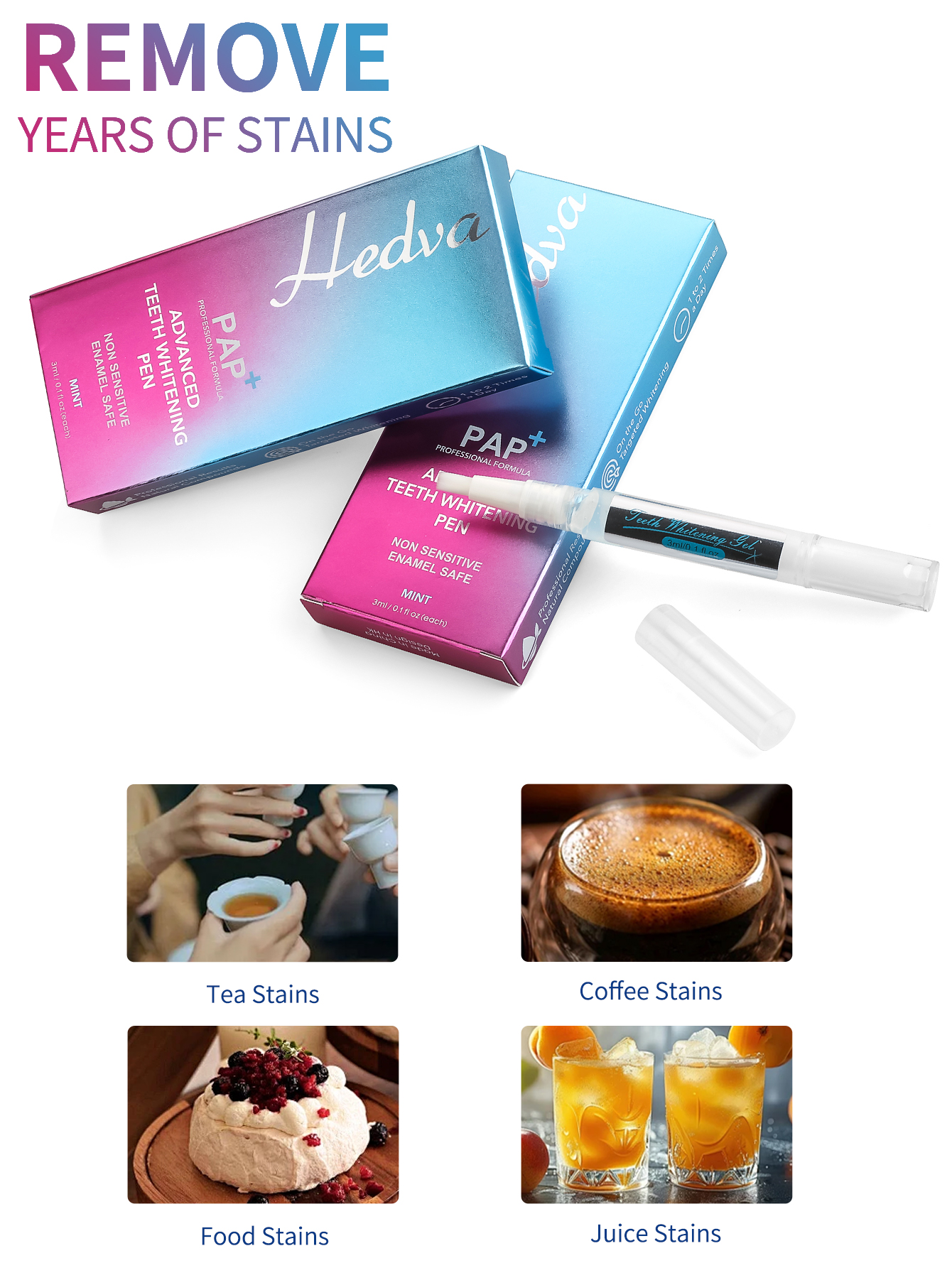 Hedva PAP+ Teeth Whitening Pen - огляд і ціна Teeth Whitening Gel Pen