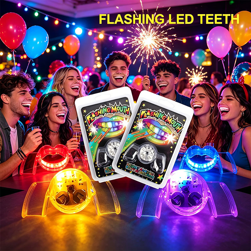 1pcs LED Flashing Mouth Teeth  - огляд і ціна Led Mouth Tray